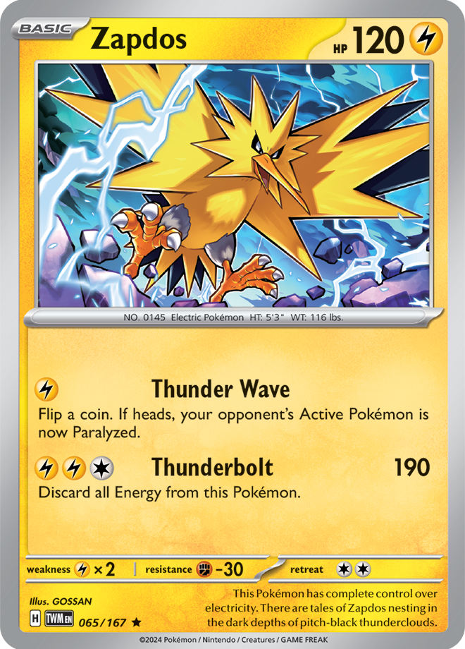 Zapdos 065/167 - Holo - Twilight Masquerade - Rare