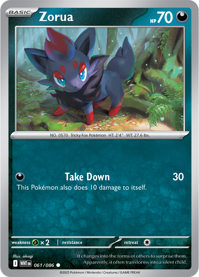 Zorua 061/086 - Reverse Holo - White Flare