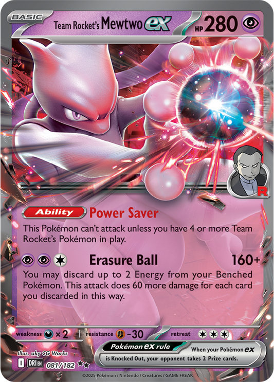 Team Rocket's Mewtwo Ex 081/182 - Holo - Destined Rivals