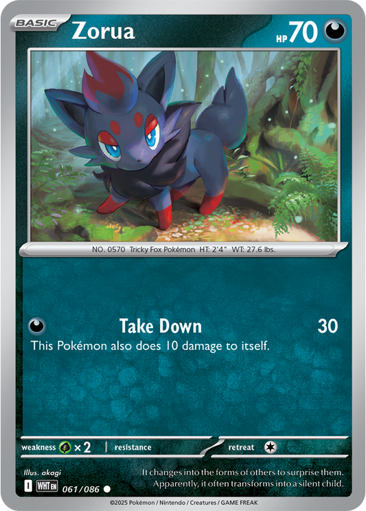 Zorua 061/086 - Reverse Holo - White Flare