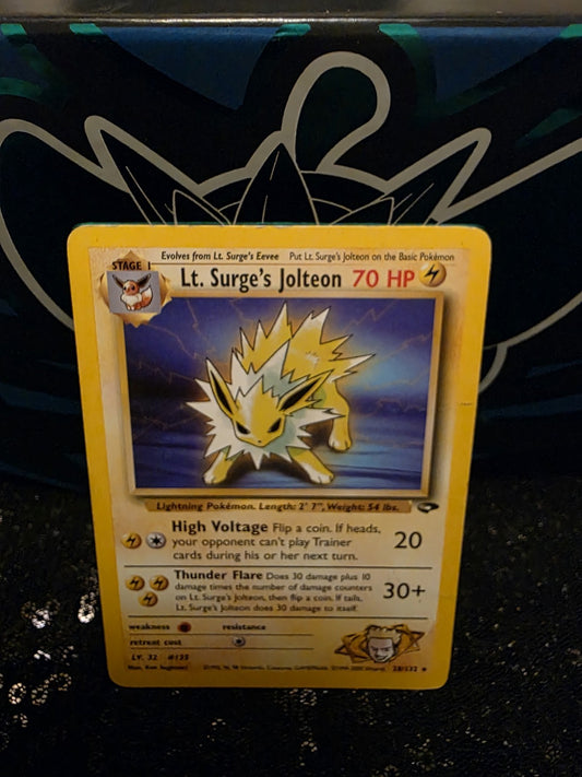 Lt. Surge's Jolteon 28/132 Gym Challenge RARE Non-Holo WOTC