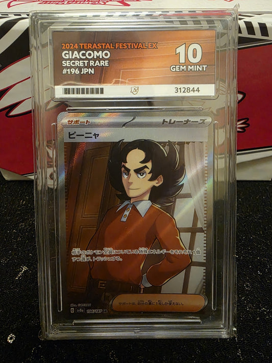 Ace 10 Graded Slab Giacomo 196/187 Super Rare SV8a Japanese Terastal Festival