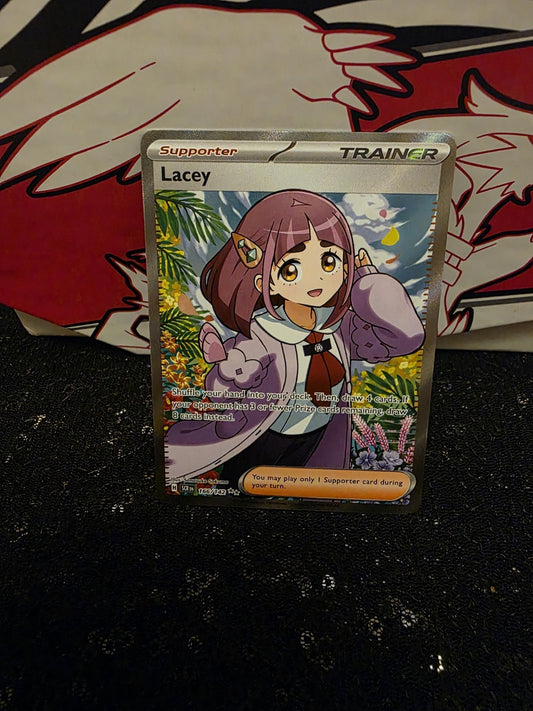 Lacey 166/142 - Pokemon Full Art Trainer Holo Card - Stellar Crown