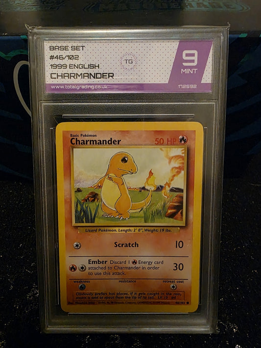 Charmander - 46/102 -  Base Set - TotalGrading 9 slab